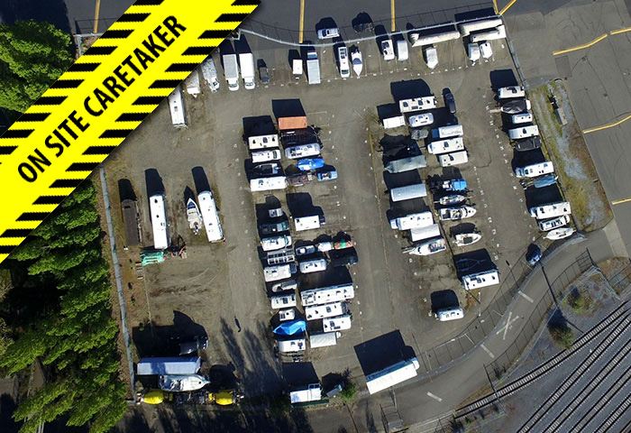 Aerial view of Bridge Storage West Seattle outdoor storage facility